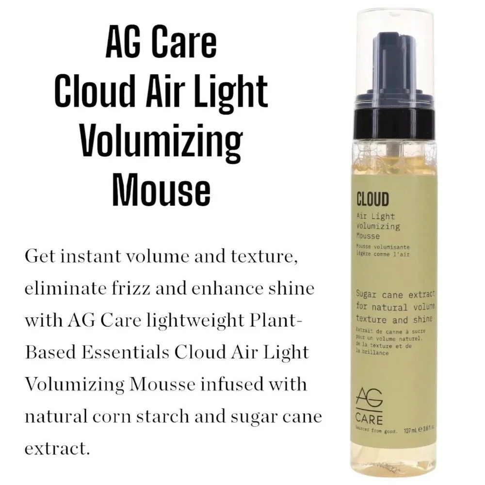 AG Care Cloud Air Light Volumizing Mousse Sugar Cane Extract 3.6 oz‎